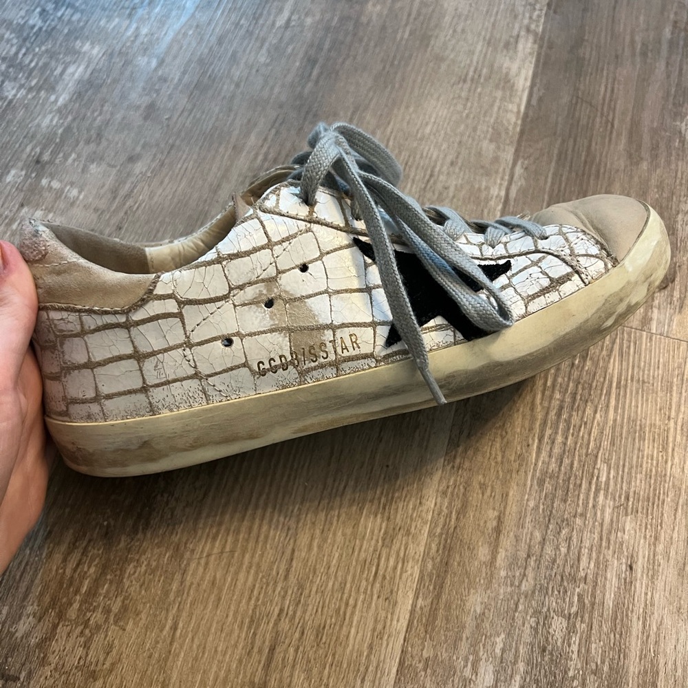 Golden Goose White Croc Superstar Sneakers (DISCONTINUED DESIGN!) - Picture 8 of 15